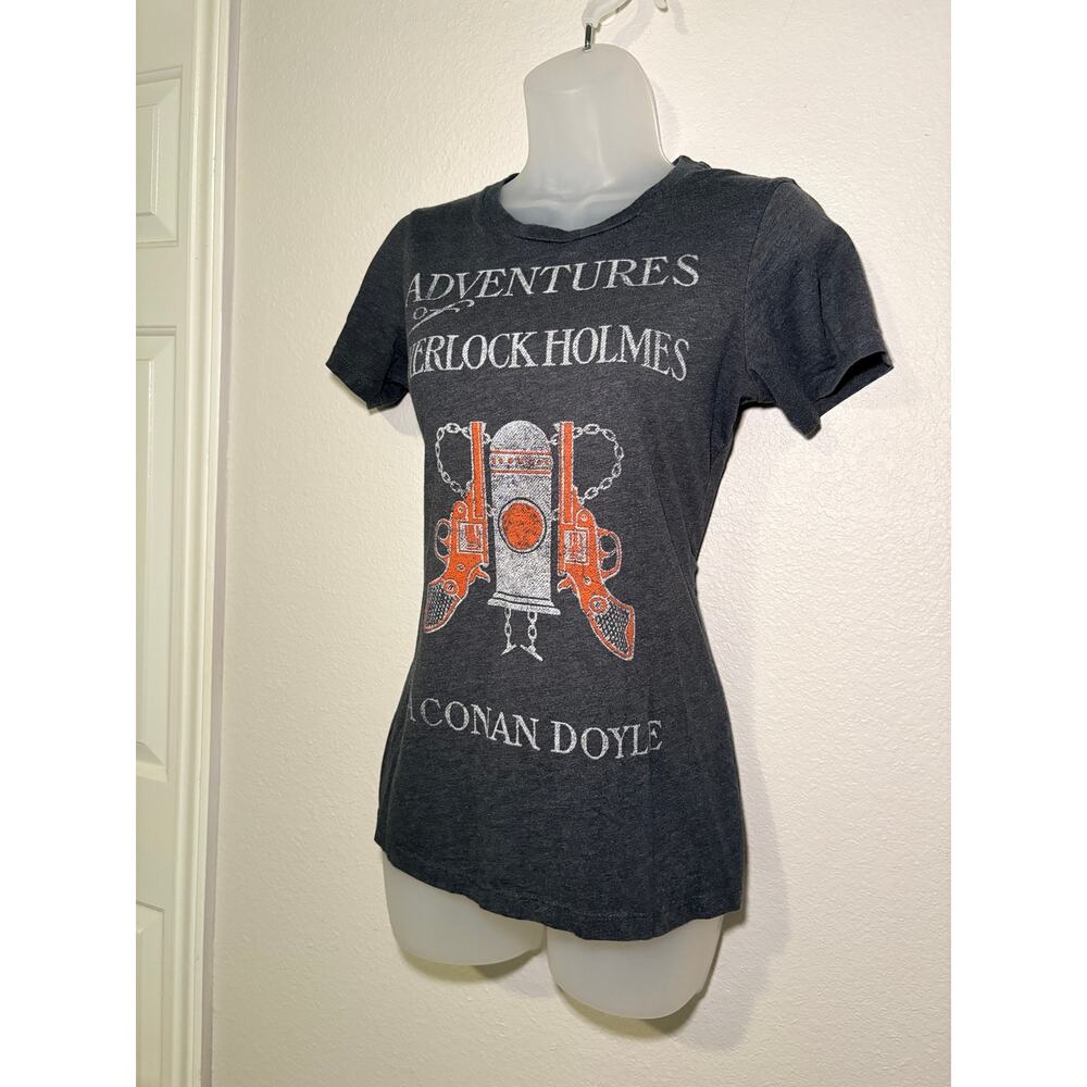 Out of Print Sherlock Holmes Book Cover Graphic Tee Grey Size Medium - Picture 3 of 6